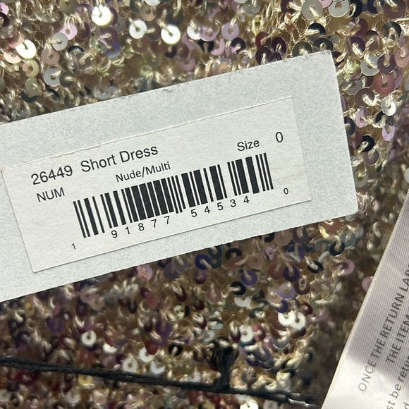 Mac Duggal 26449 NWT Sequined Mini Dress a with Balloon Sleeves - Picture 8 of 9